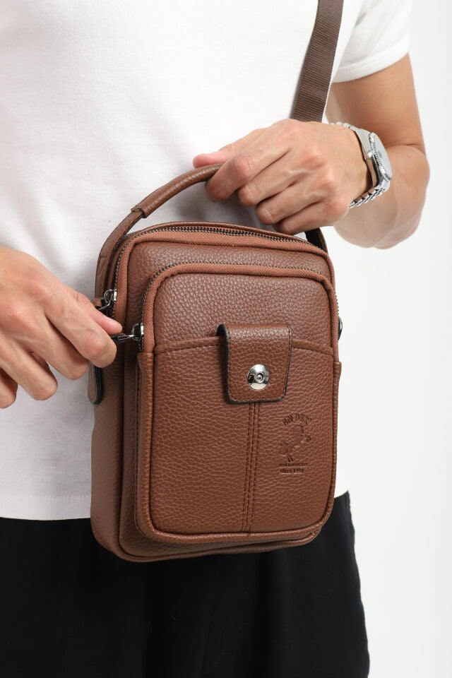 Taba Unisex El ve Omuz Çantası – Ayarlanabilir Askılı, Çok Gözlü Çapraz Postacı Çanta