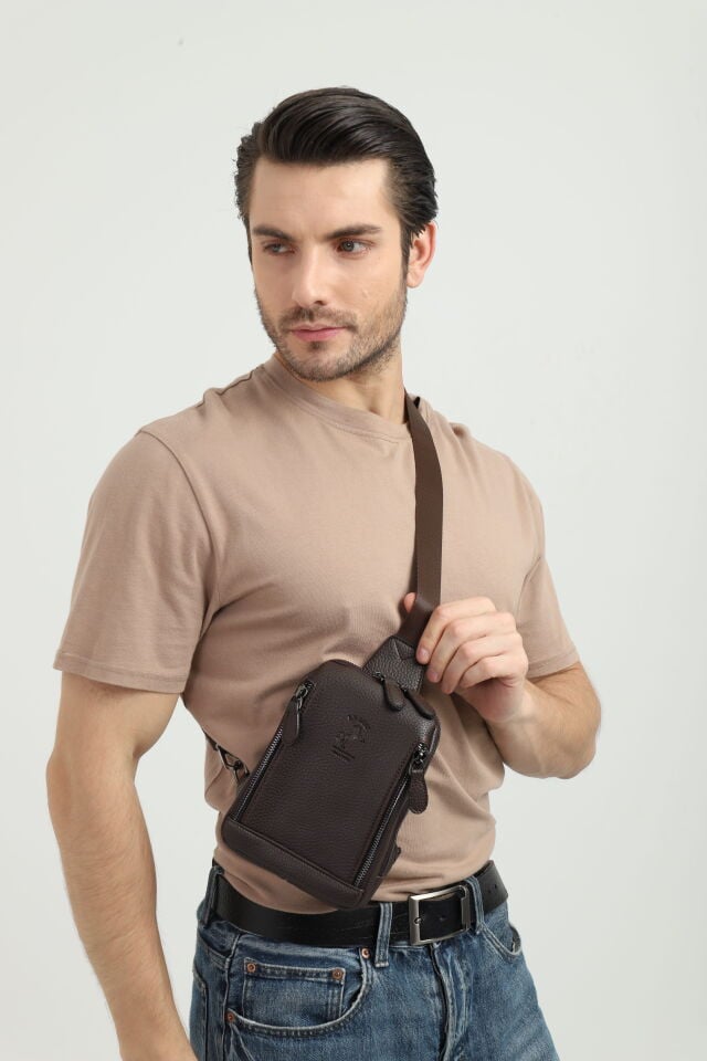 Kahverengi Erkek Omuz Çantası – Çok Bölmeli Çapraz Askılı Postacı Çanta