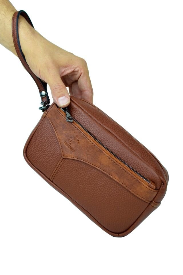 Erkek Taba El Çantası - Kartlıklı Clutch Portföy Çanta