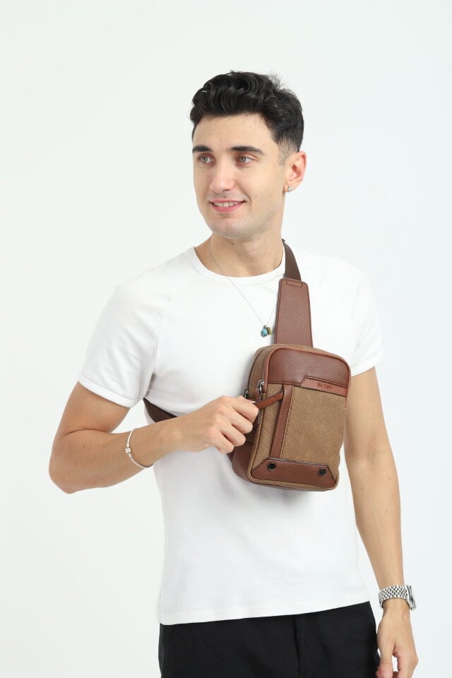 Taba Kanvas Omuz Çantası - Erkek Çok Bölmeli Organizer Çapraz Çanta