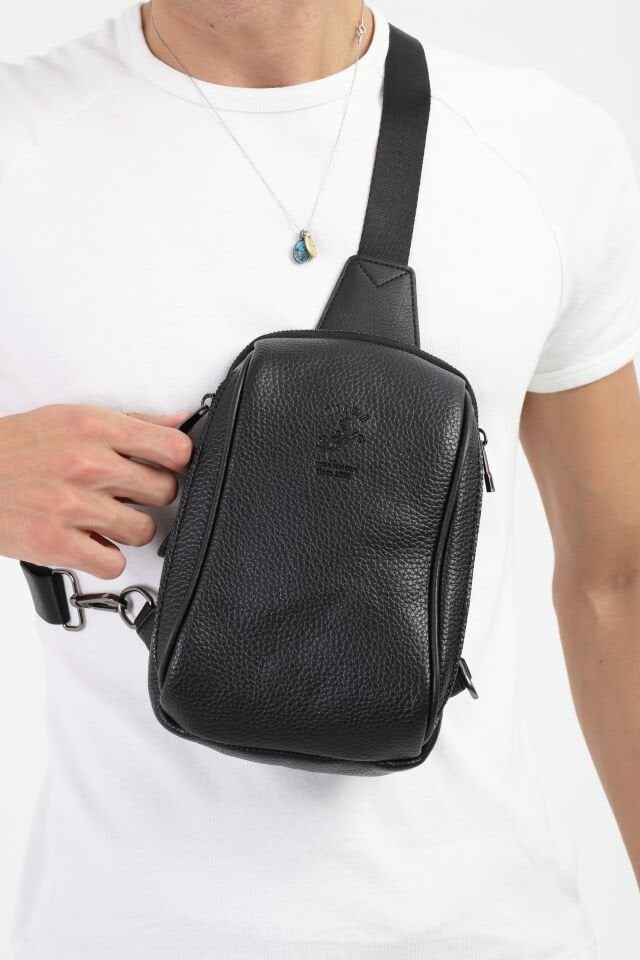 Siyah Göğüs Çantası - Fonksiyonel Body Bag Erkek Çapraz Çanta